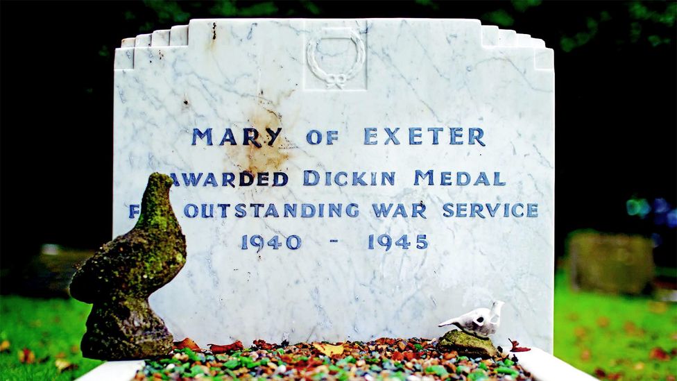 (p226 - Mary's Grave in Exeter) Mary's grave in Ilford ensures that the homing pigeon's heroic work is not forgotten (Photo by Paul Koudounaris)