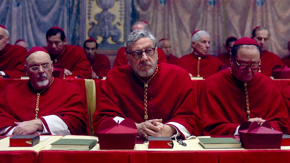 Conclave imagines the jockeying between different papal candidates, including the conservative Cardinal Tedesco (Sergio Castellitto) (Credit: Focus Features) Conclave imagines the jockeying between different papal candidates, including the conservative Cardinal Tedesco (Sergio Castellitto) (Credit: Focus Features)