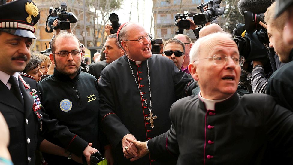Cardinals making their way through the media scrum ahead of the 2013 conclave (Credit: Getty Images) Cardinals making their way through the media scrum ahead of the 2013 conclave (Credit: Getty Images)