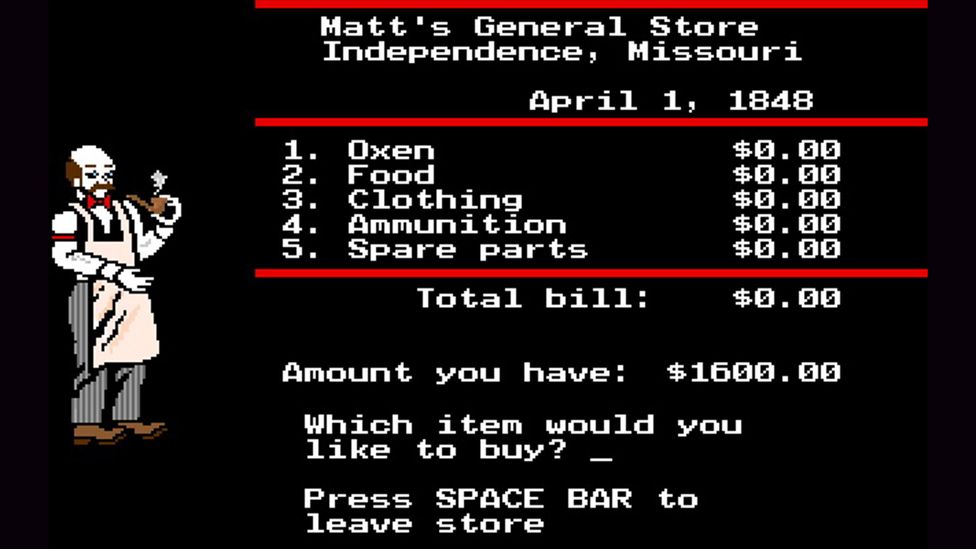 The Oregon Trail is so ancient – by computing standards – that its basic innovations shaped entire genres of video games (Credit: Courtesy of HarperCollins Productions) The Oregon Trail is so ancient – by computing standards – that its basic innovations shaped entire genres of video games (Credit: Courtesy of HarperCollins Productions)