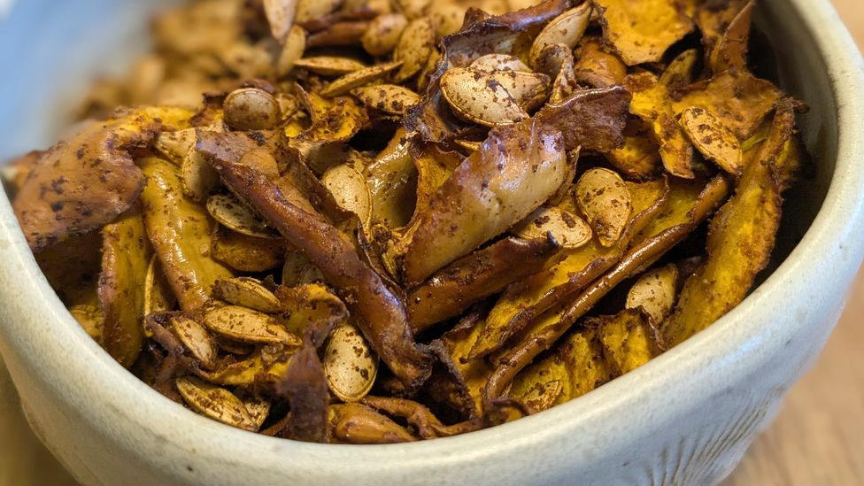 Butternut squash peel can be turned into tasty, crunchy crisps (Credit: Jocelyn Timperley)