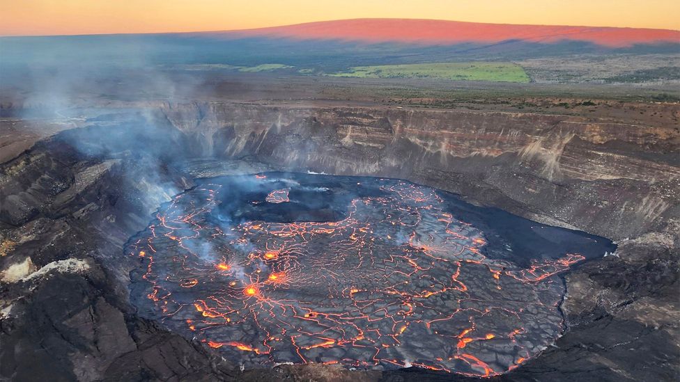 The view from the Hale'mau'mau Crater overlook at sunset is one of Carrere's favourite magical sights in Hawaii (Credit: Alamy) The view from the Hale'mau'mau Crater overlook at sunset is one of Carrere's favourite magical sights in Hawaii (Credit: Alamy)