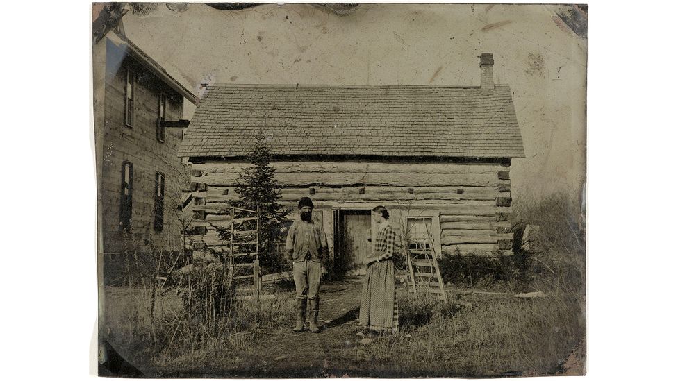 View on a wooden house or barn with a man and a woman in front (c 1870-1875) (Credit: Rijksmuseum, Amsterdam) View on a wooden house or barn with a man and a woman in front (c 1870-1875) (Credit: Rijksmuseum, Amsterdam)