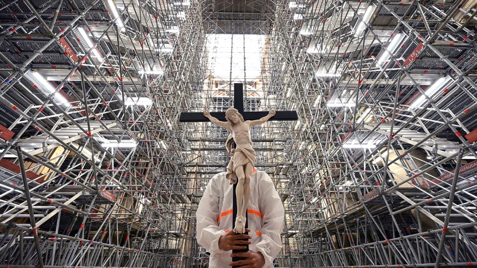 It took five years and a lot of scaffolding for Notre-Dame Cathedral to be restored to its former glory after the fire (Credit: Getty Images) It took five years and a lot of scaffolding for Notre-Dame Cathedral to be restored to its former glory after the fire (Credit: Getty Images)