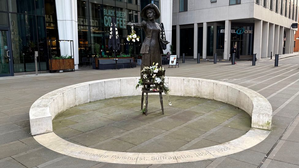 The bronze statue of Emmeline Pankhurst is one of only four statues of named women in Manchester (Credit: Shanna McGoldrick)