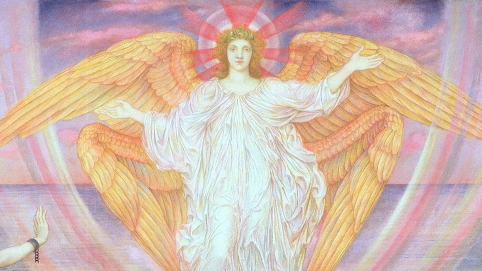 Closeup of Death of the Dragon (1914-18) by Evelyn de Morgan (Credit: Trustees of the De Morgan Foundation)