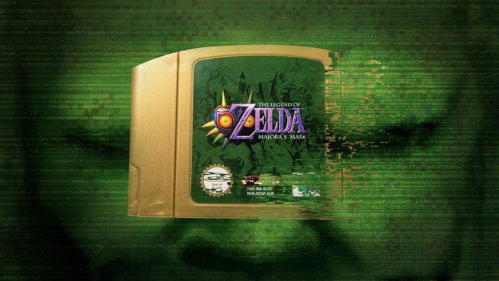 A Nintendo Zelda video game cartridge with a ghostly digital face superimposed around it (Credit: Alamy/ BBC)