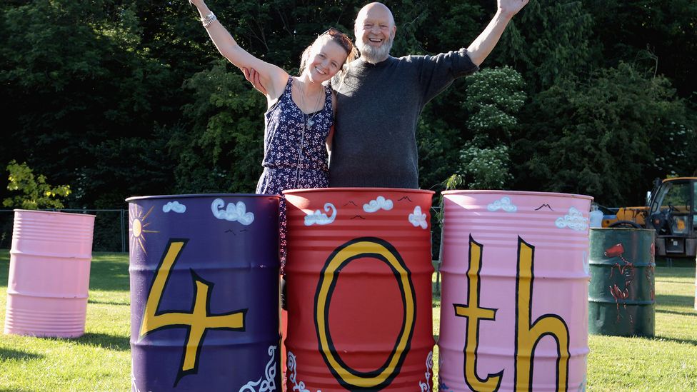 The Glastonbury Festival was founded by Michael Eavis, who celebrated the event's 40th anniversary with his daughter Emily Eavis in June 2010 (Credit: Getty Images)