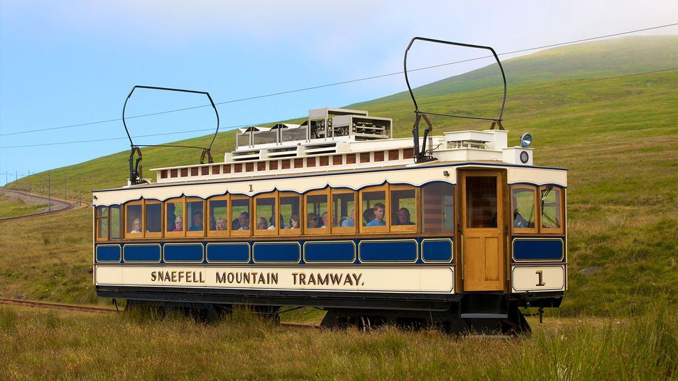 A tram on the Snaefell Mountain Railway on the Isle of Man (Credit: Alamy)