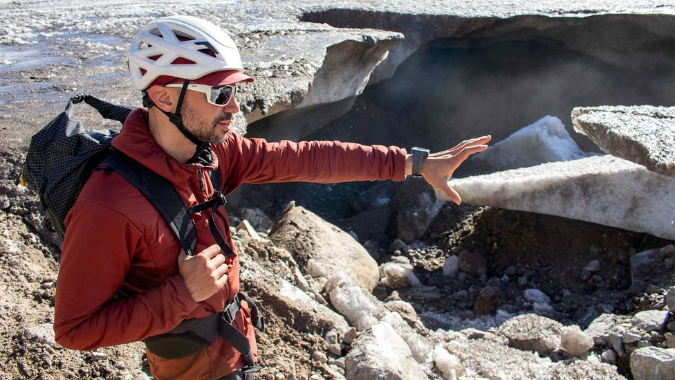 Nicco Segreto, founder of the Floating Glacier Hut, is also an experienced ice climber and glacier guide (Credit: Laura Hall) Nicco Segreto, founder of the Floating Glacier Hut, is also an experienced ice climber and glacier guide (Credit: Laura Hall)