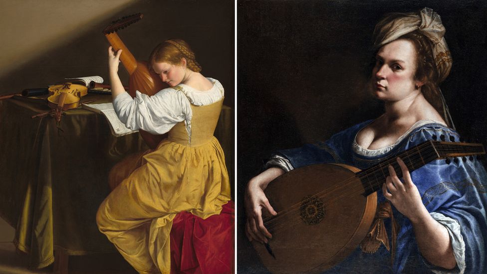 Orazio Gentileschi's Lute Player, 1610 and Artemisia's Judith Slaying Holofernes, 1612 (Credit: National Gallery, Washington/ Getty Images) Orazio Gentileschi's Lute Player, 1610 and Artemisia's Judith Slaying Holofernes, 1612 (Credit: National Gallery, Washington/ Getty Images)