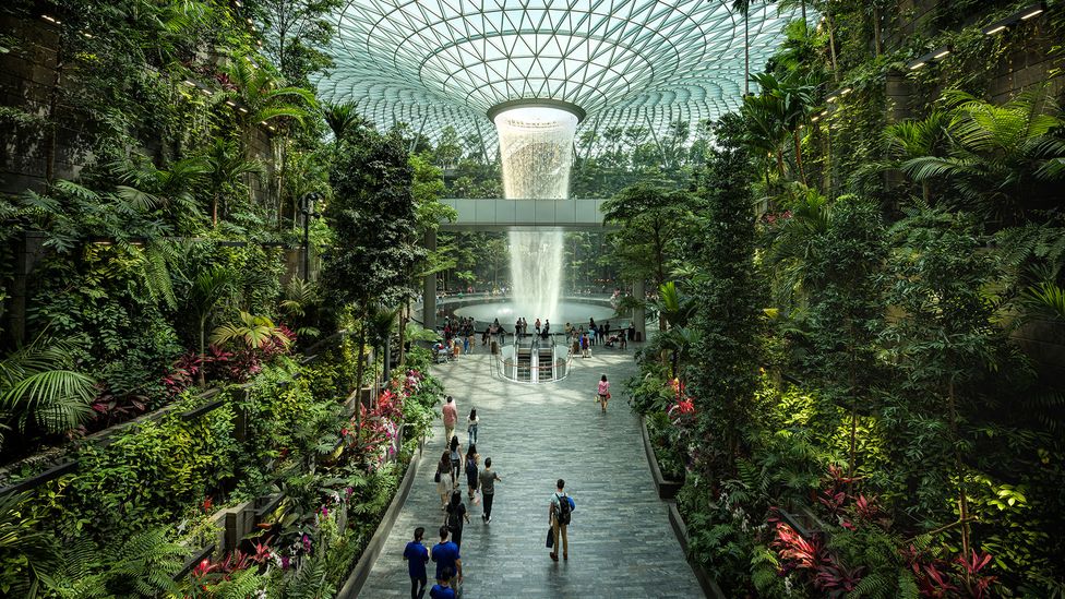 At Jewel Changi, the world's tallest indoor waterfall turns layover time into part of the experience (Credit: Getty Images)