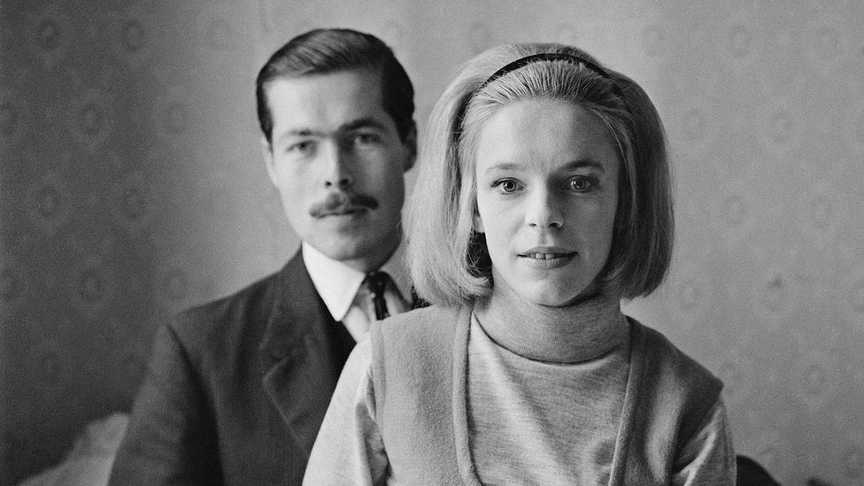 A black-and-white portrait of Lord Lucan and his wife in 20th-Century aristocratic clothing (Credit: Getty Images)