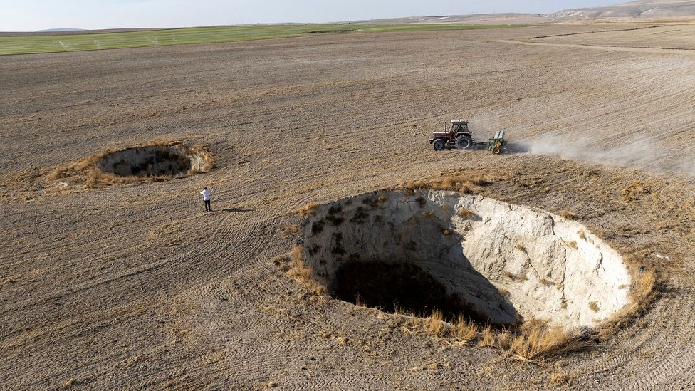 Aerial view of sinkhole on Konya plain (Credit: Getty Images)