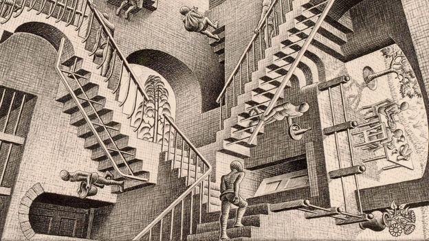 MC Escher 'Relativity' 1953 FINE ART PRINT Escher Surreal Art High Quality 