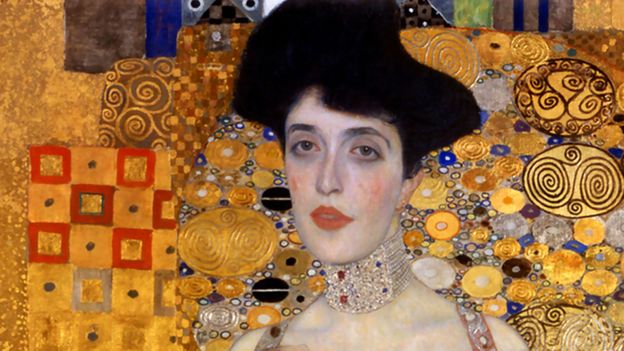 Details about    Gustav Klimt's Adele Bauer Golden Woman Glass Pendant Necklace 